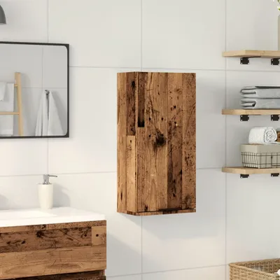 Produktbild von Monderne Wand-Badschrank - klassisches Designn - Badschrank - Altholz-Optik 32x20x67cm - Spiegelschränke DE3098