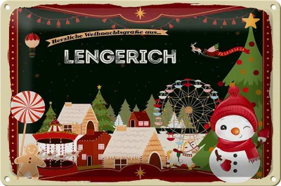 Produktbild von Blechschild Weihnachten Grüße LENGERICH 30x20cm