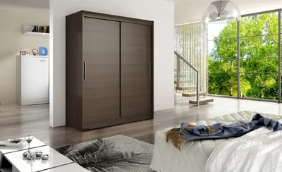 Produktbild von Moderner Kleiderschrank Wanesa – Breite 150 cm, schokobraun