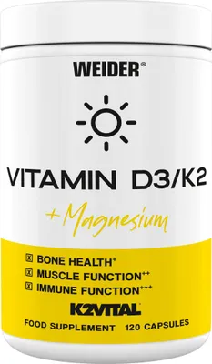 Obrázok produktu pre Weider Vitamín D3/K2 + horčík 120 kapsúl 17008