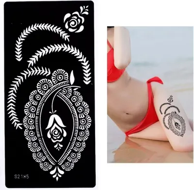 Produktbild von Henna Tattoo Schablone Airbrush Stencil Blume Ornamente