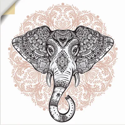 Produktbild von ARTland Wandbild, selbstklebend Vintage Mandala Elefant Größe: 40x40 cm