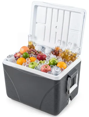 Produktbild von COSTWAY Kühlbox 41L, Thermobox ohne Strom bis 5-7 Tage Kühlung, Isolierbox aus Kunststoff mit 4 Getränkehaltern & Griffen, tragbare Warmhaltebox