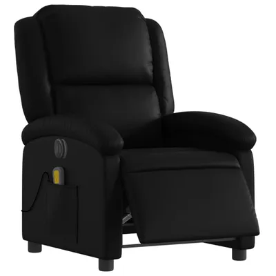 Image de Fauteuil de massage électrique noir similicuir 86 x 71 x 99 cm