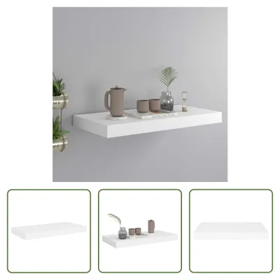 Immagine prodotto di The Living Store Scaffale galleggiante bianco 50x23x3,8 cm MDF