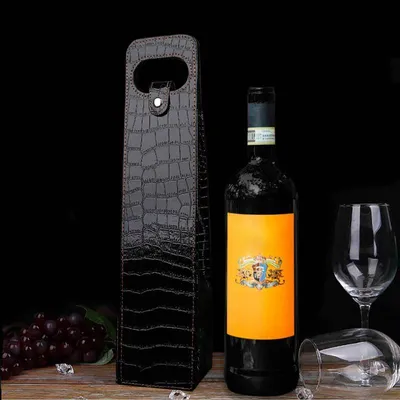 Obrázok produktu pre Darčeková krabička na fľašu vína – umelá koža