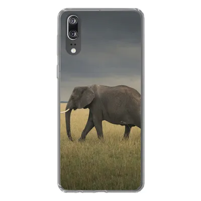 Produktbild von MuchoWow® Handyhülle Schutzhülle Hülle für Huawei P20 Elefant - Savanne - Tiere - Natur Silikon Softcase Handy Hülle - Hardcover