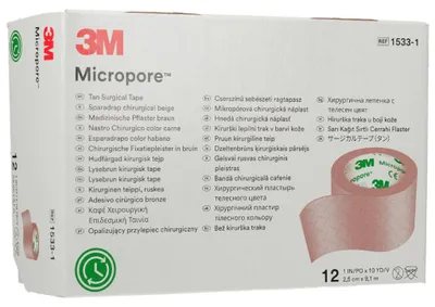 Produktbild von MICROPORE Vliespfl.2,5cmx9,1m haut 1533-1 5St PZN 01319703