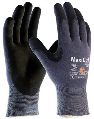 Image de Gants de travail tricoté vanisé nylon MaxiCut® Ultra™ bleu/noir T10 - ATG - AT443745-ZZ10ACA