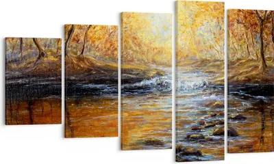 Produktbild von Bild auf Leinwand - Leinwandbild - Bach Park Baum - 100x60cm - Wand Bild - Wanddeko - Wandbilder - Leinwanddruck - Bilder - Kunstdruck - Wanddekoration - Leinwand bilder - Wandkunst - EG100x60-3973