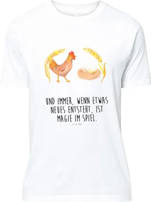 Produktbild von Mr. & Mrs. Panda Tshirt Huhn Stolz - Weiß - Geschenk, Jersey-Shirt, Print-Shirt, Schwangerschaft, Bauernhof, S T-Shirt, Spruch, Hahn, Magie, mit, Hof