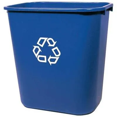 Produktbild von Rubbermaid Papierkorb 12,9 Liter rechteckig PE blau