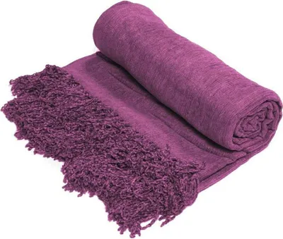 Immagine prodotto di Plaid con frange in viscosa rosa dalhia 130x150