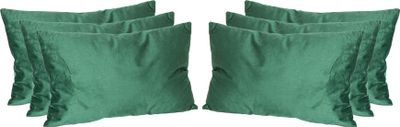 Nicola Spring Rechteckige Samtkissen – 60 cm x 40 cm – Grün – 6er-Pack