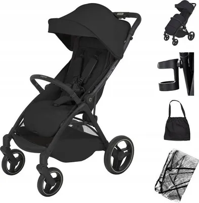 Produktbild von Espiro Flow Kinderwagen Zeitlos Schwarz Mit Selbstfaltender Regenfolie