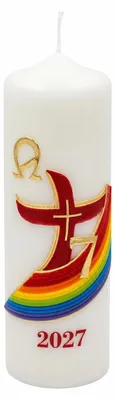 Produktbild von Ostertischkerze Regenbogenkreuz 2027 18 x 6 cm