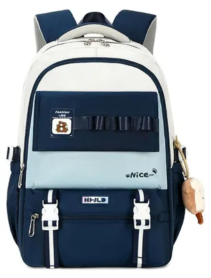 Produktbild von Schulrucksack Daypack Tagesrucksack Uni Wasserdicht Dunkelblau 36x22x48cm