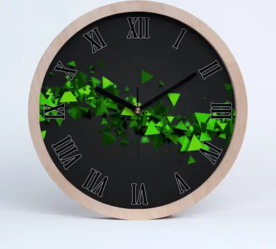 Produktbild von Holzuhr 20fi cm wanduhr - schwarze Spitzen - geometrycznaala