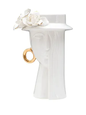 Produktbild von Mauro Ferretti Vase Frau Elegant 15x13,3x23,5 cm weiß gold