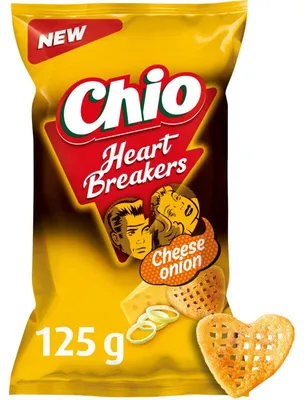 Produktbild von Chio Heartbreakers Cheese & Onion Snack Chips, 125g – würzig & knusprig