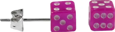 Produktbild von Chirurgenstahl Ohrstecker mit Würfel Größe - 4 mm Farbe - Lila