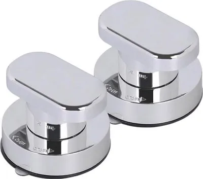 Produktbild von 2 Stück – Türgriff mit Saugnapf – Griff mit Saugnapf – 62 x 50 mm – Schrankknöpfe – ohne Bohren – nur für glatte Oberflächen – für Dusche und WC