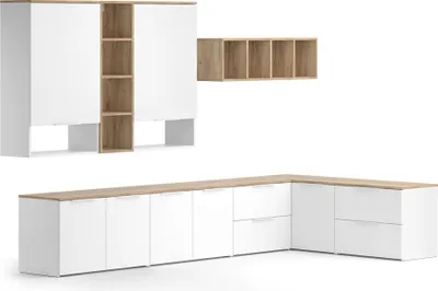 Zdjęcie produktu dla Ściana w salonie Vicco Wido Biały/Sonoma 9 części, Model 51728