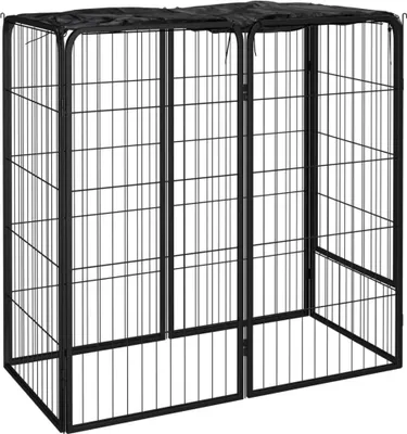 Zdjęcie produktu dla Kojec dla psa, 6 paneli, czarny, 50x100 cm, stalowy