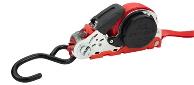 Produktbild von Automatikspanngurt DoMatik 25, mit Ratsche und S-Haken, 5 m Länge, Rot