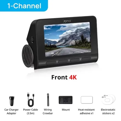 Obrázok produktu pre Autokamera A810 (predná), 4K UHD, širokouhlý objektív (150°), GPS a ADAS, Wi-Fi 6, nočné videnie, pamäťová karta 128 GB