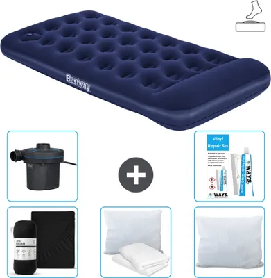 Obrázek produktu pro Bestway nafukovací matrace - pro 1 osobu - 99 x 188 x 28 cm - modrá - včetně příslušenství