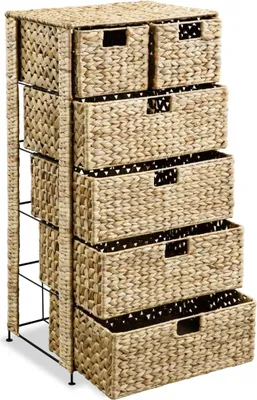 Immagine prodotto di vidaXL Contenitore con 6 cestini 47 x 37 x 100 cm giacinto d'acqua