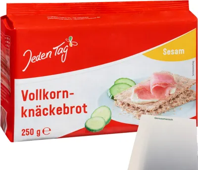 Produktbild von Jeden Tag Knäckebrot Sesam (250g Packung) + usy Block