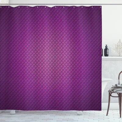 Produktbild von ABAKUHAUS Lila Duschvorhang, Abstrakt Stil Modern, aus Stoff inkl.12 Haken Digitaldruck Farbfest Langhaltig Bakterie Resistent, 175 x 180 cm, Lila
