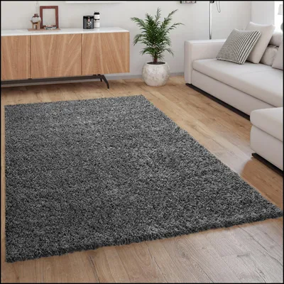 Produktbild von Hochflor Teppich Wohnzimmer Shaggy Langflor Modern Einfarbig Ohne Muster Grösse 60x100 cm