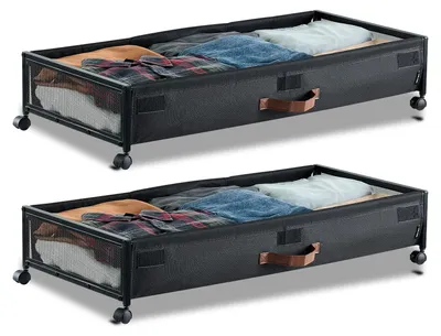 Obrázok produktu pre VEVOR komoda pod posteľ úložný vak pod posteľ z oxfordskej tkaniny 2 ks rolovateľný (915 x 460 x 185 mm) kontajner pod posteľ s priehľadným vekom, mobilný úložný box na oblečenie obuv