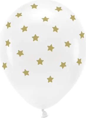 Obrázek produktu pro Eko balónky 33 cm pastelové, hvězdy, bílé (1 balení / 6 kusů)