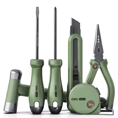 Immagine prodotto di deli D895257 DELI Haushalts-Werkzeug-Set 6-teilig signalgrün
