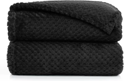 Obrázok produktu pre Deka 220 x 240 cm, mikrofleece, čierna, pre pohovku