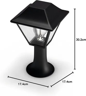 Produktbild von Outdoor-Schraublampe E27 Wetterfest Schwarz Metall