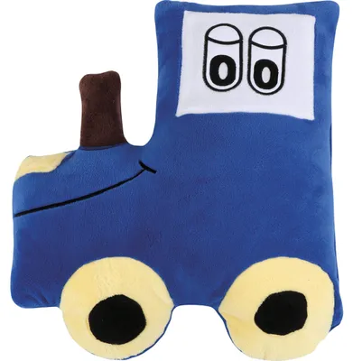 Produktbild von Formstabiles Mikrofaser Formkissen Traktor blau 54 x 50 cm für Kinderzimmer