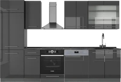 Immagine prodotto di Cucina componibile Vicco Fame-Line Antracite lucido 300 cm , PL Antracite, Model 57250