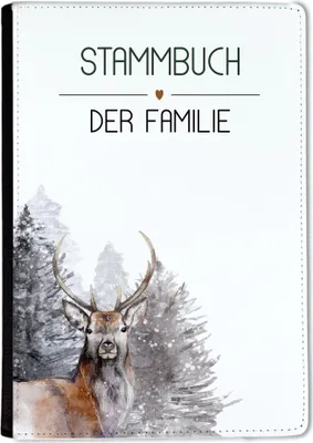 Produktbild von Familienstammbuch, Stammbuch A5 Hirsch Grau Braun Stammbuch der Familie, für Hochzeit