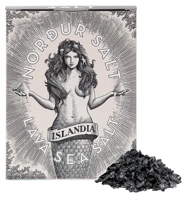Produktbild von Nordur Artic Sea Salt Flakes Lava - schwarze Meersalzflocken mit Aktivkohle