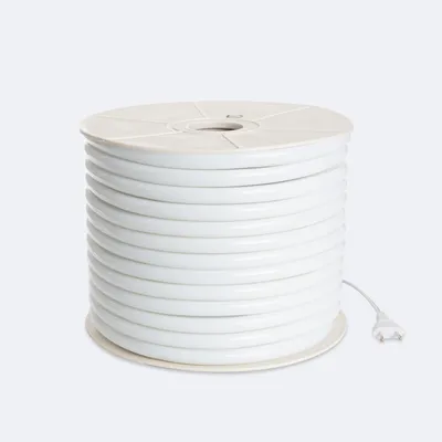 Produktbild von LED Streifenrolle Neon Dimmbar 220V 50m Neutralweiß Halbrund 180° 7.5W/m Schnitt 100cm IP67 Neutralweiß