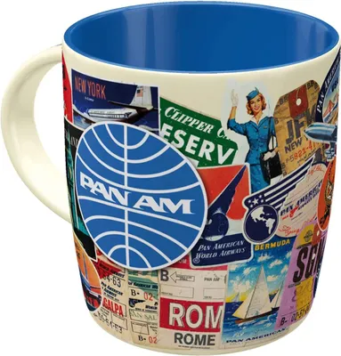 Obrázok produktu pre Nostalgic-Art - Hrnček na kávu - Celebreties - Pan Am - Cestovná koláž