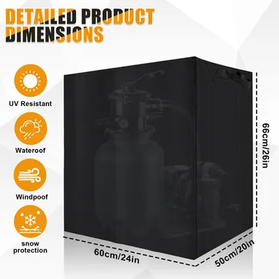 Produktbild von Sandfilterpumpe Abdeckung, für Pool, UV-beständig 420D Oxford, Aufstellpool