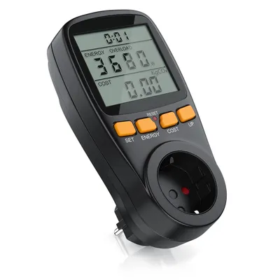 Produktbild von Digitales Energiekostenmessgerät - Strommessgerät, Energiekosten Anzeige - Stromzähler Steckdose - 3680W - Energiemessgerät mit integriertem erhöhtem