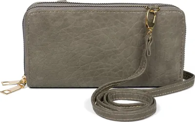Produktbild von styleBREAKER Damen 2 in 1 Mini Bag Umhängetasche mit genarbter Oberfläche, Geldbörse, Handytasche, Schultertasche 02012364