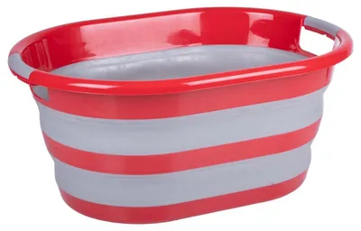 Productafbeelding van Dirt Devil Opvouwbare Wasmand - 27 L - 60 x 45 x 30 CM - Opgevouwen 10 CM hoog - Rood/ Grijs